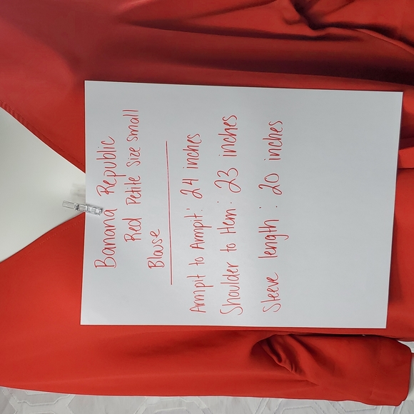 Banana Republic Fire Red Elegant Blouse Size Petite Small - Picture 12 of 12